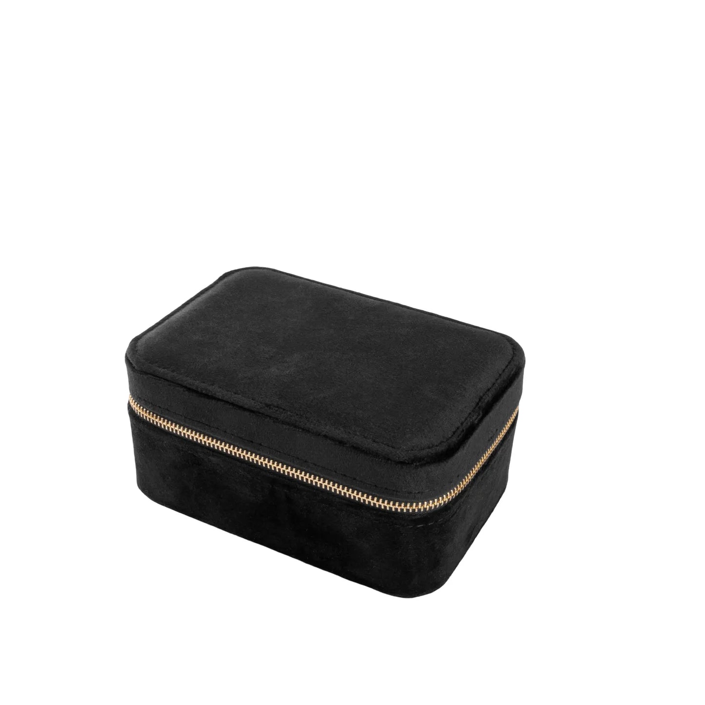 Svart smúkkuskrín við gull lýblási. Víst afturlatið.