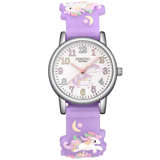 Barnaur við unicorn tema til børn. Lilla reim, og stór tøl