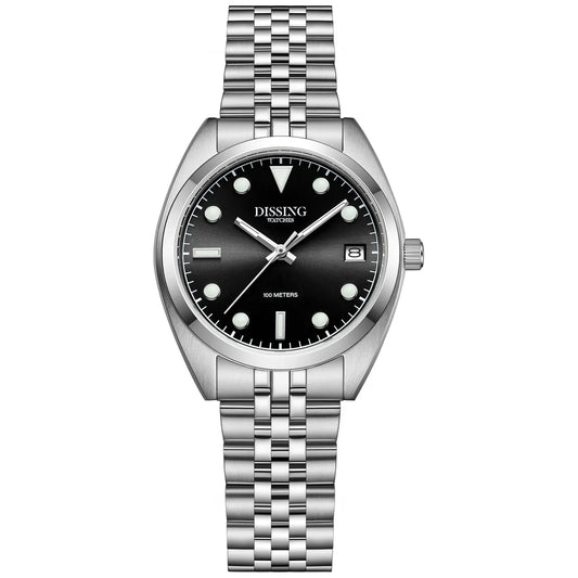 Dissing barnaur við svartari skivu, dato vísara og og silvurketu