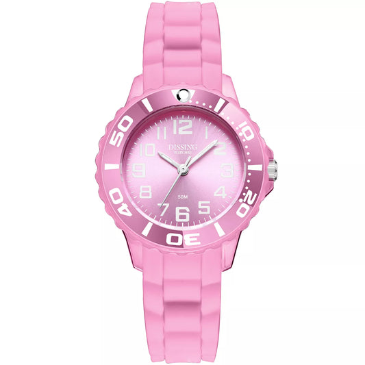 Ljósareytt Dissing barnaur við stórum tølum. Gjørt úr endurnýtsluplasti. 