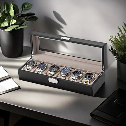 Vakurt urskrín til 6 ur. Víst opið við 6 urum í. Urboksin hevur beige pútur og riggar væl. 